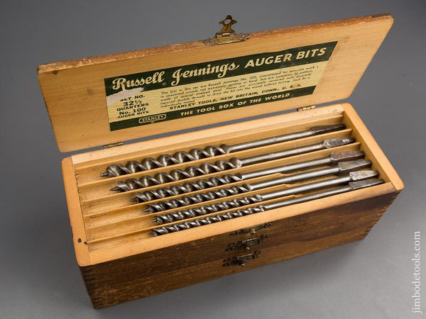 Complete Set of 13 RUSSELL JENNINGS Auger Bits in Original 3 Tiered Box - 80864