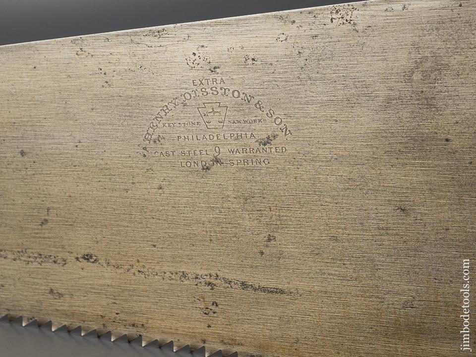 Fabulous! 4 1/2 point 28 inch Rip DISSTON No. 9 LONDON SPRING Hand Saw circa 1865 - 80872