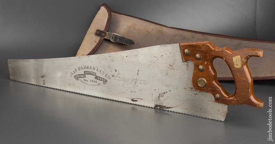 8 point 24 inch Crosscut A&F PARKES No. 1956 Hand Saw with Case - 80873