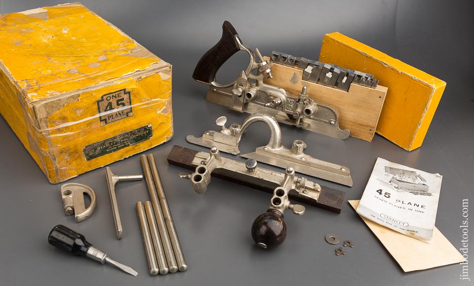 Near Mint! STANLEY No. 45 Combination Plane 100% COMPLETE in Original Box -80895