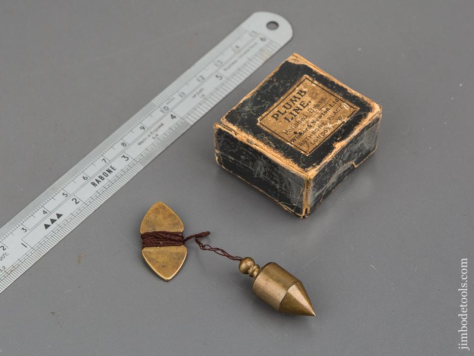 WINSOR & NEWTON London 1 1/4 inch Brass Plumb Bob with Line in Original Box - 80898U