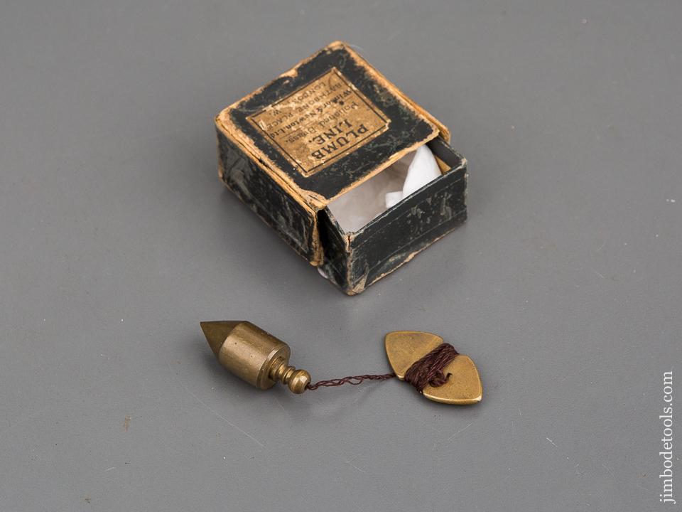 WINSOR & NEWTON London 1 1/4 inch Brass Plumb Bob with Line in Original Box - 80898U