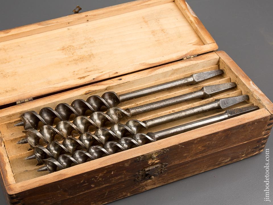 Complete Set of 13 RUSSELL JENNINGS Auger Bits in Original 3 Tiered Box - 80899