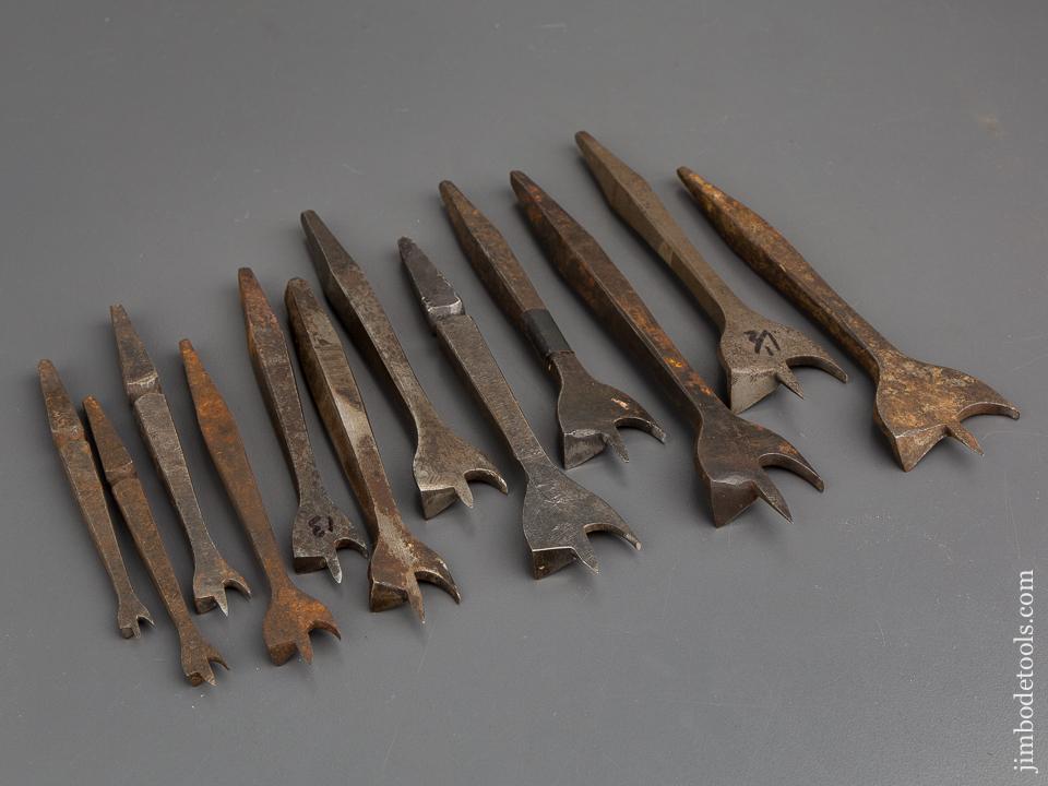 Working Set of Twelve 19th Century Center Bits for Bit Brace - 80900