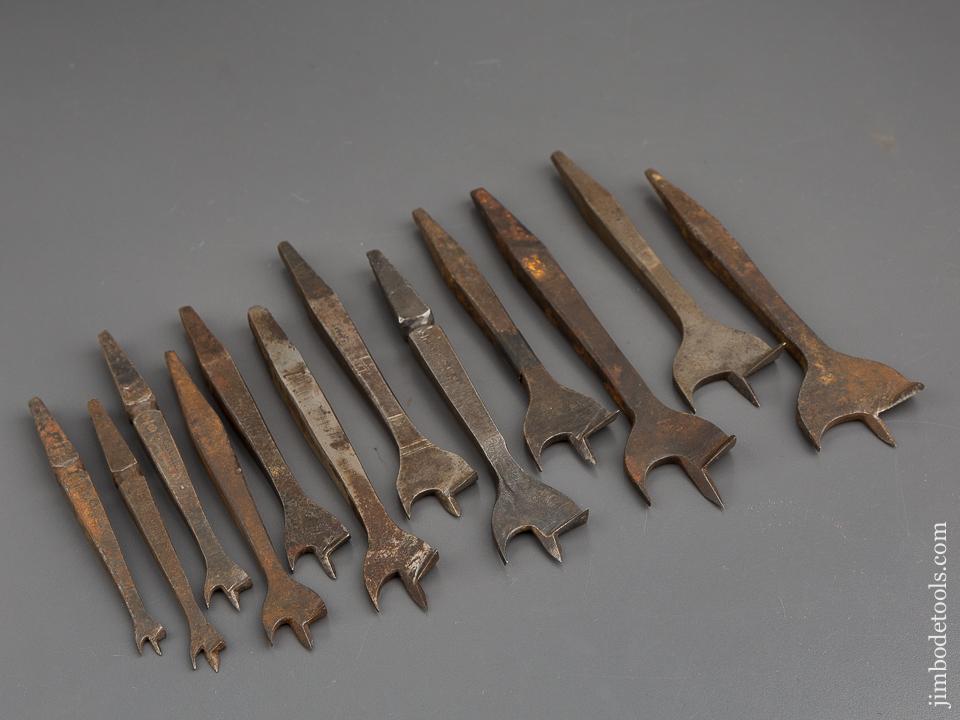 Working Set of Twelve 19th Century Center Bits for Bit Brace - 80900