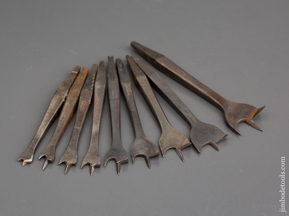 Working Set of Nine 19th Century Center Bits for Bit Brace - 80914