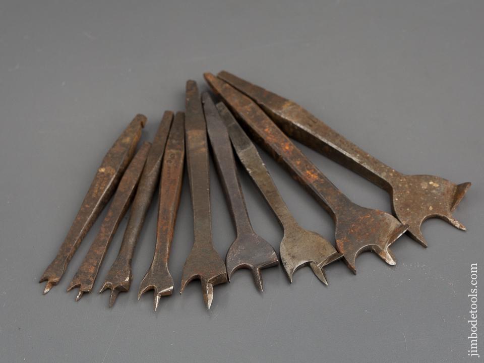 Working Set of Nine 19th Century Center Bits for Bit Brace - 80920