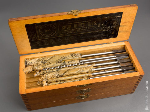 EARLY Complete Set of 14! RUSSELL JENNINGS Auger Bits MINT in Original 3 Tiered Box -80935