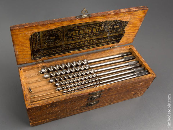 Complete Set of 13 RUSSELL JENNINGS Auger Bits in Original 3 Tiered Box -80951