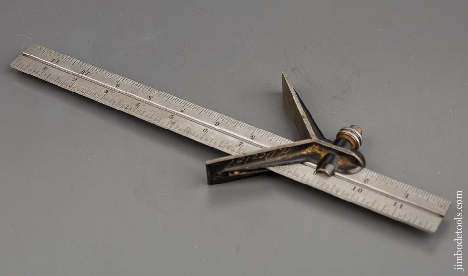 STARRETT Center finding Head on Twelve inch STARRET No. 4R GRAD Scale - 80959