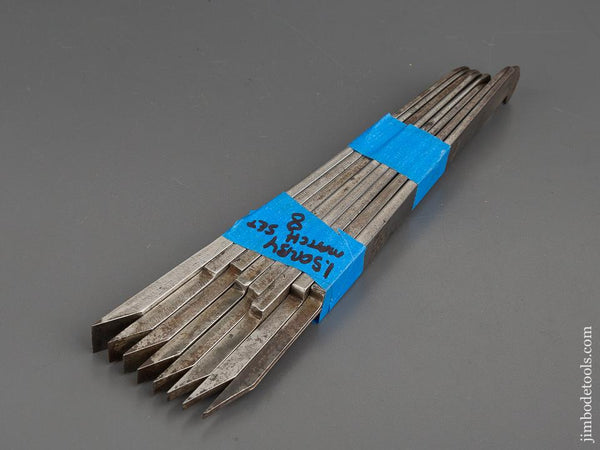 Matched Set of 8 I. SORBY Graduated Plow Plane Irons - 80962
