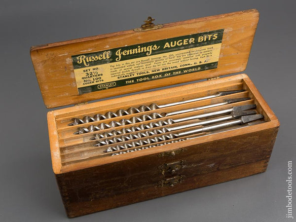 Complete Set of 13 RUSSELL JENNINGS Auger Bits in Original 3 Tiered Box - 80963