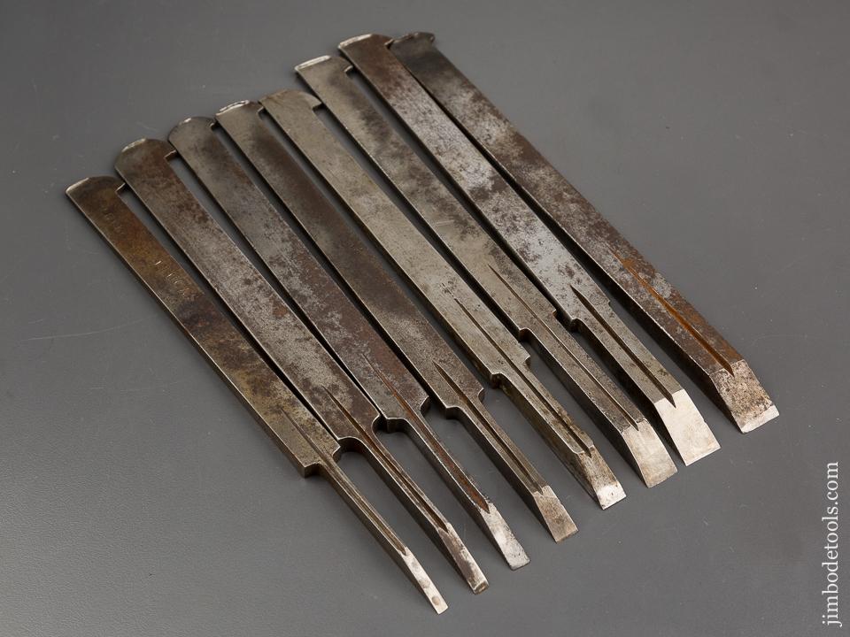Good User Plow Plane Iron Set Numbered 1-8 Mixed Maker - 80981