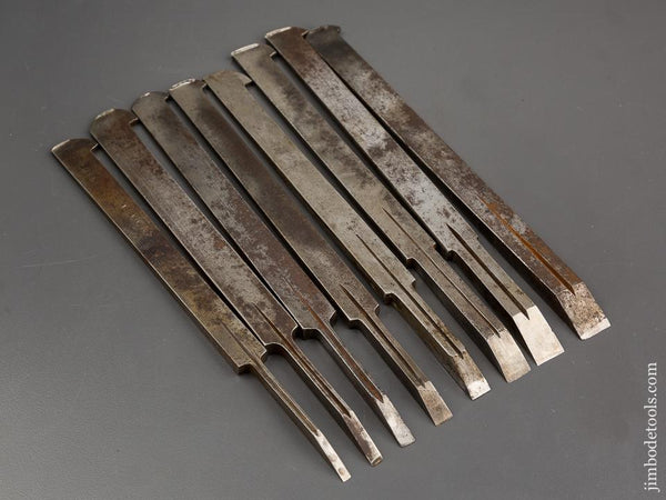 Good User Plow Plane Iron Set Numbered 1-8 Mixed Maker - 80981
