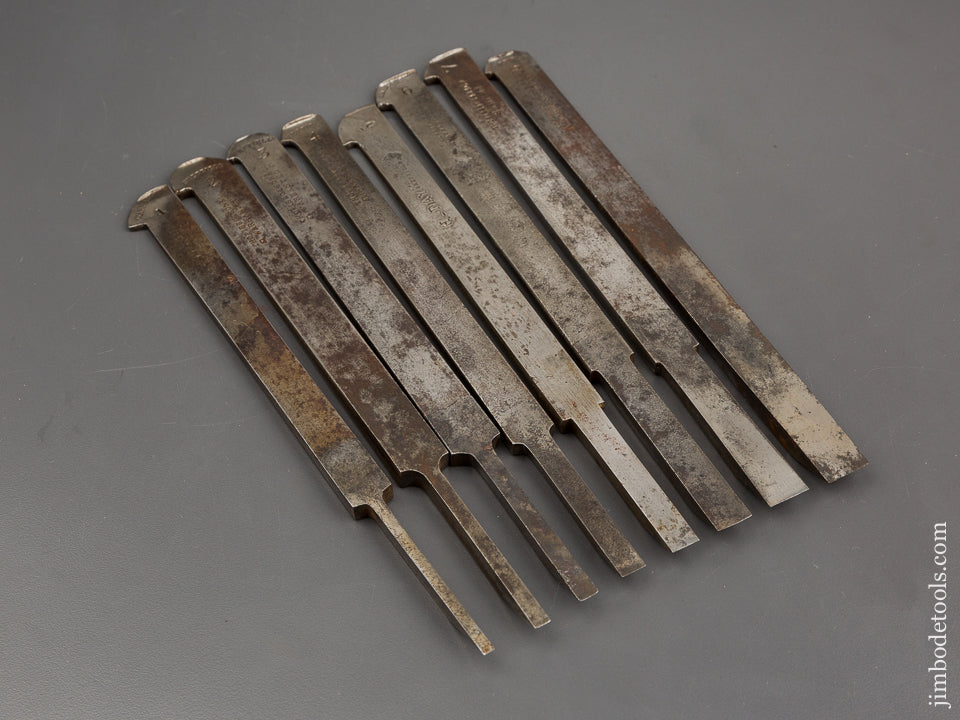 Good User Plow Plane Iron Set Numbered 1-8 Mixed Maker - 80981