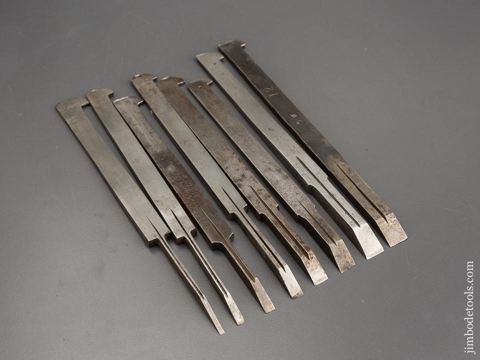 Good user Plow Plane Iron Set Numbered 1-8 Mixed Maker - 80983