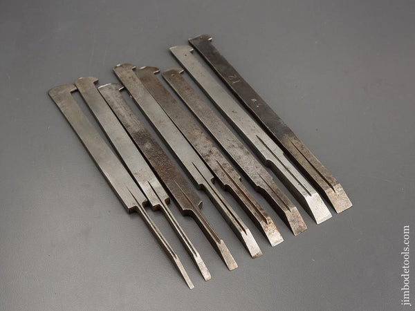 Good user Plow Plane Iron Set Numbered 1-8 Mixed Maker - 80983