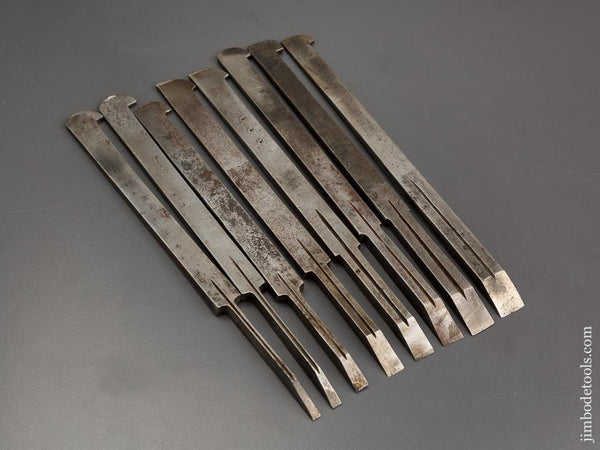 Good User Plow Plane Iron Set Numbered 1-8 Mixed Maker - 80986
