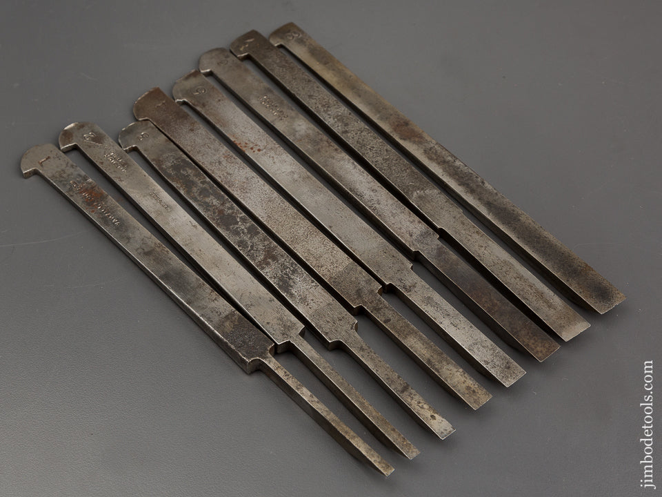 Good User Plow Plane Iron Set Numbered 1-8 Mixed Maker - 80986