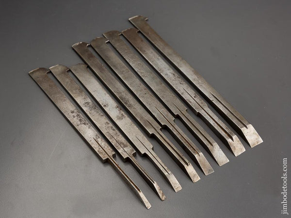 Good User Plow Plane Iron Set Numbered 1-8 Mixed Maker - 80989