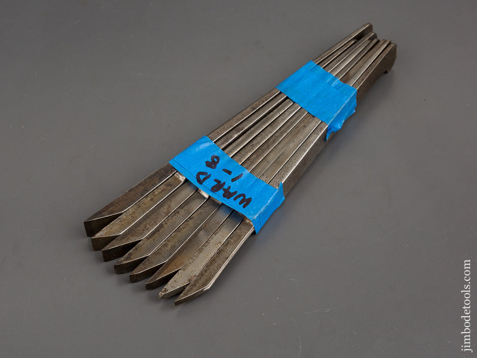 Set of Eight WARD Graduated Plow Plane Irons -80990