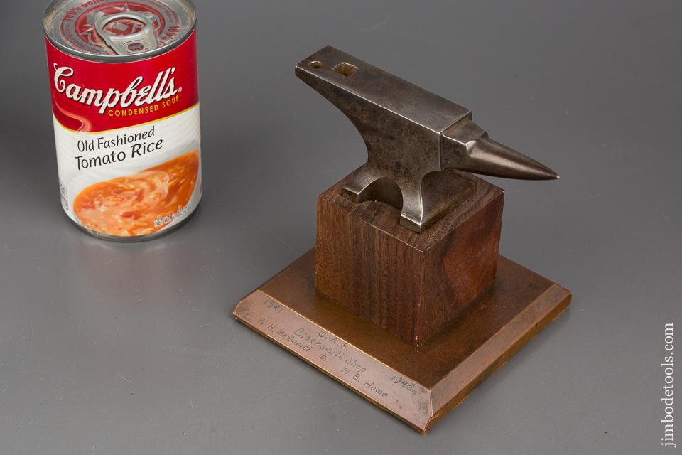 Steel Anvil on Brass & Wood Base - 81019