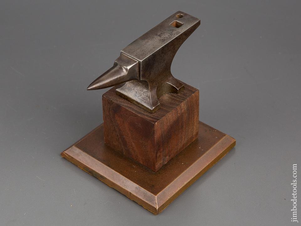 Steel Anvil on Brass & Wood Base - 81019