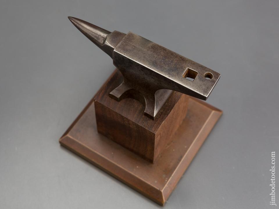 Steel Anvil on Brass & Wood Base - 81019