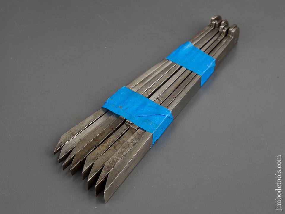 User Set of Eight Graduated A. HILDICK Plow Plane Irons -81054