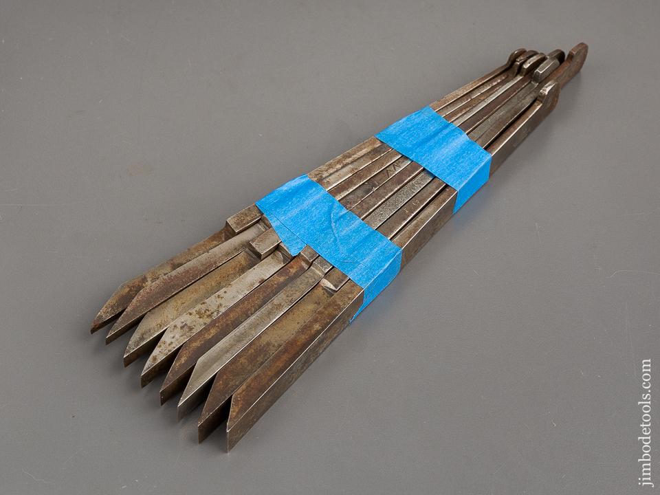 User Set of Eight MARPLES Graduated Plow Plane Irons -81071