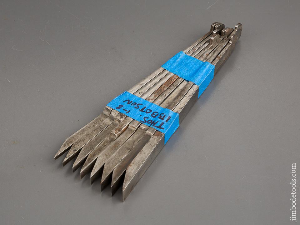 User Set of Eight Graduated THOS IBBOTSON Plow Plane Irons -81073