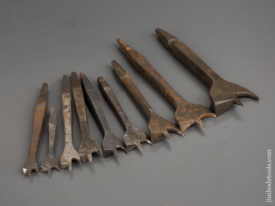 Working Set of Nine 19th Century Center Bits for Bit Brace - 81074
