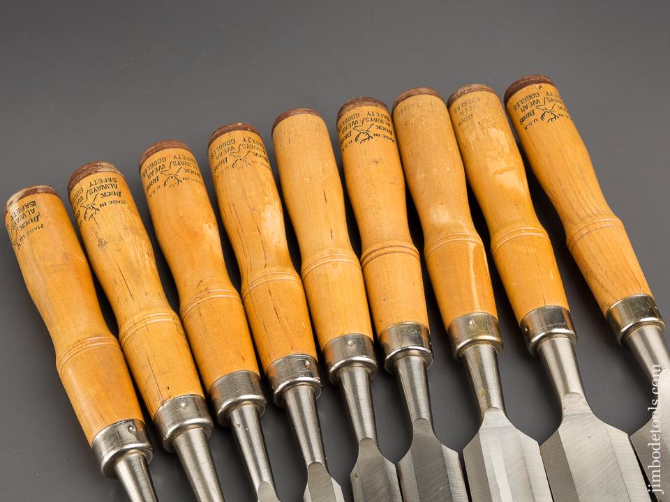 MINT Nine BUCK BROS Bevel Edge Chisels - 81090