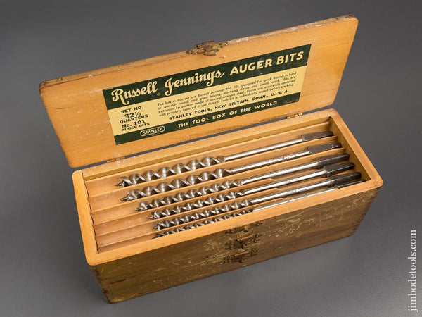 Complete Set of 13 RUSSELL JENNINGS Auger Bits in Original 3 Tiered Box -81100