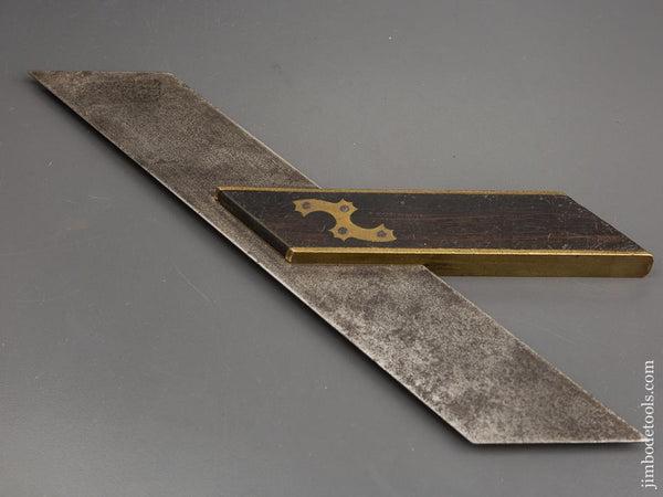 Ebony and Brass 14 inch Mitre Square - 81120R