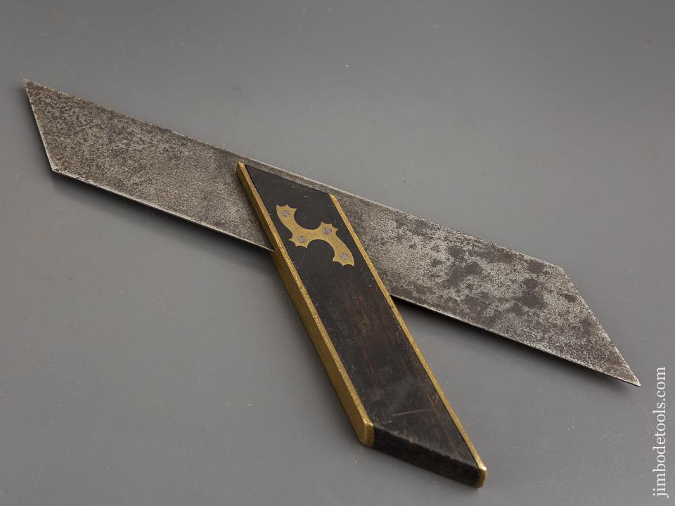 Ebony and Brass 14 inch Mitre Square - 81120R