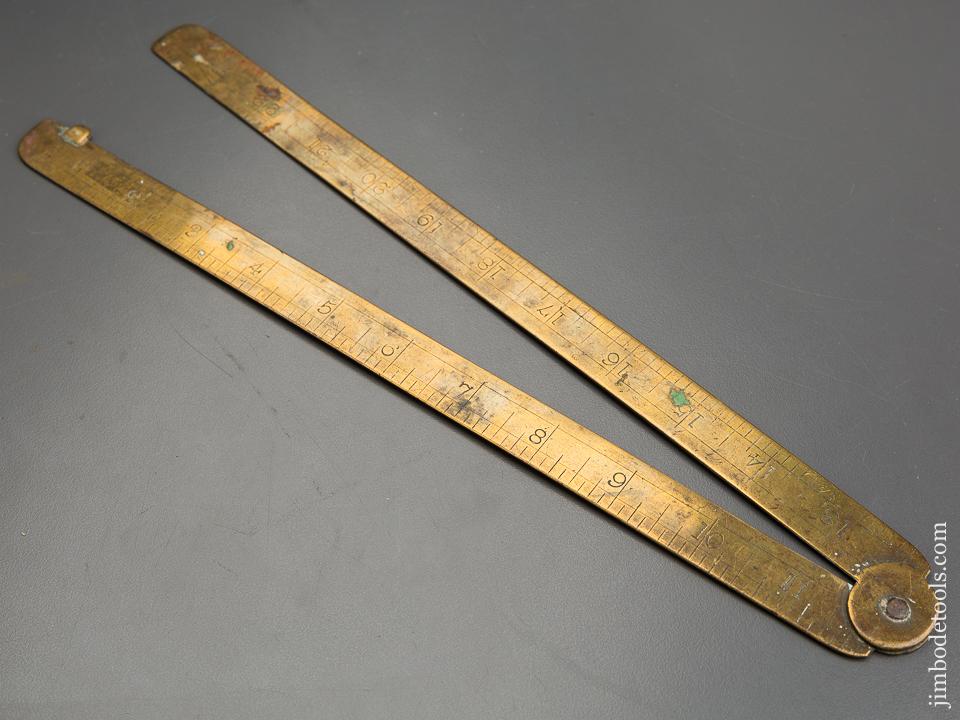 Early Brass Two Foot Folding SMALLWOOD Blacksmith's Rule - 81121R