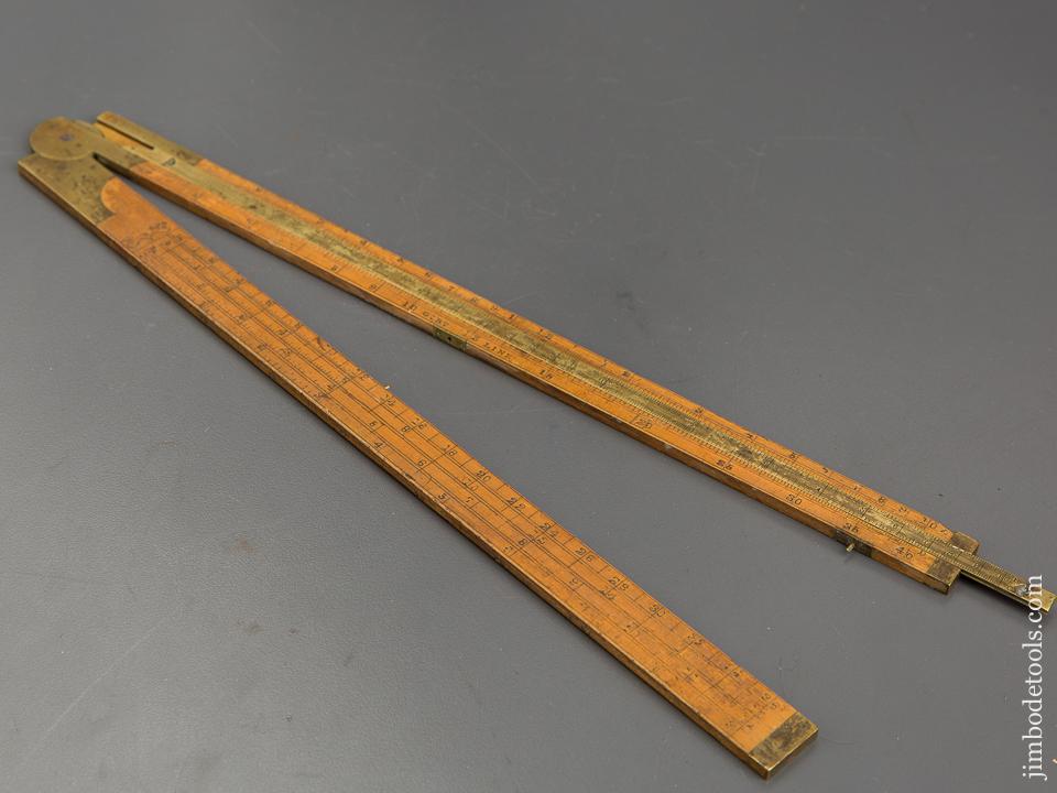 Clean & Fine, Straight & Flat STANLEY No. 12 Boxwood and Brass Carpenter's Sliding Rule - 81122R