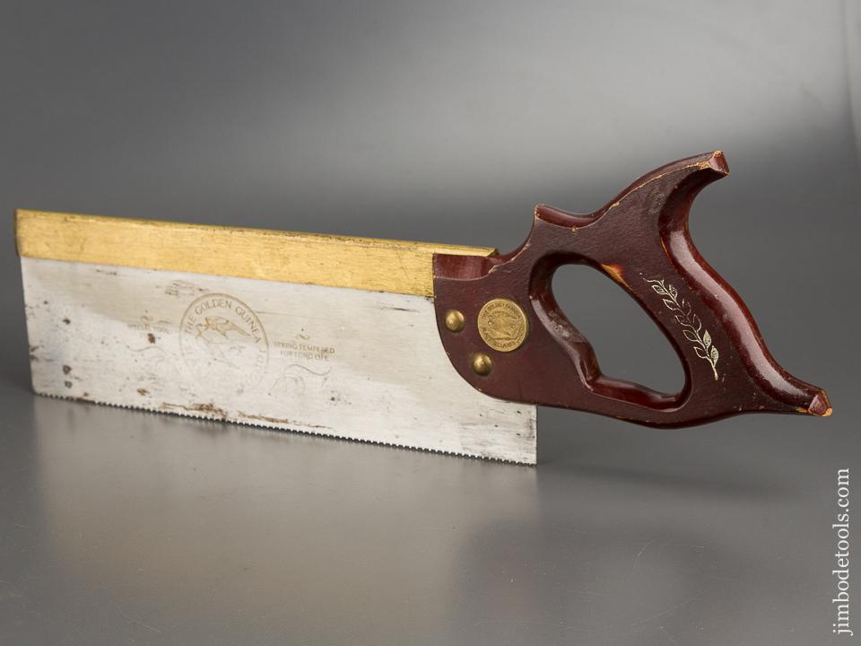 Extra Fine 15 point 12 inch Rip SLACK CELLARS "THE GOLDEN GUINEA" Brass Back Saw - 81156