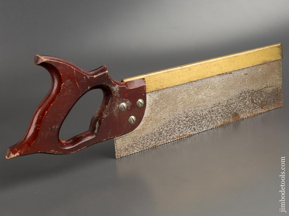 Extra Fine 15 point 12 inch Rip SLACK CELLARS "THE GOLDEN GUINEA" Brass Back Saw - 81156