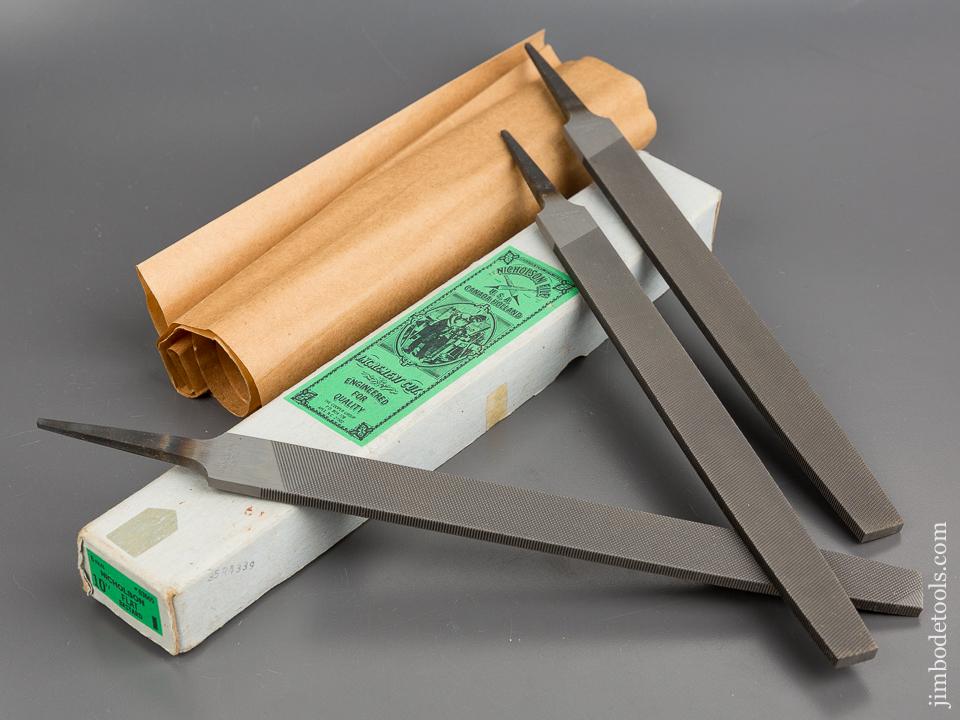 Three NICHOLSON Ten inch Flat Bastard Files MINT in Original Box - 81239