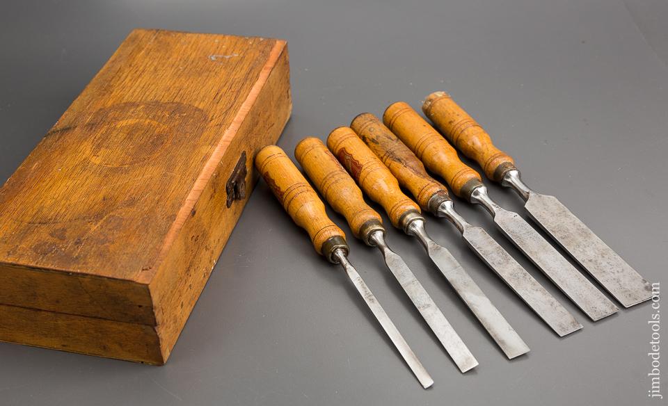 Set of Six West German Chisels with Decals in Original Box - 81241
