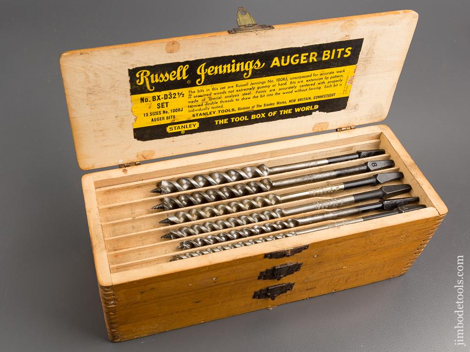 Complete Set of 13 RUSSELL JENNINGS Auger Bits in Original 3 Tiered Box - 81258
