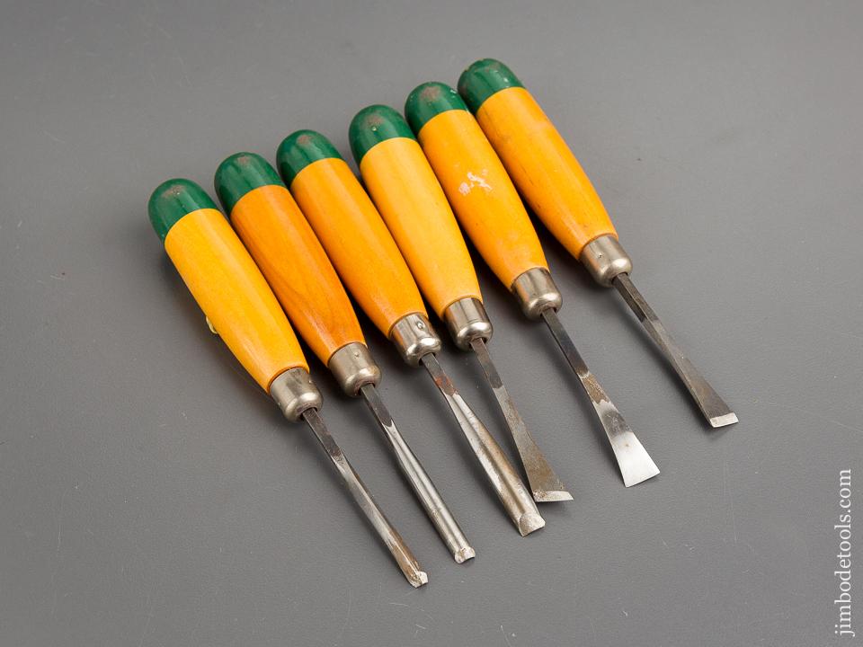 Set of Six MILLERS FALLS Carving Gouges in Original Box - 81260