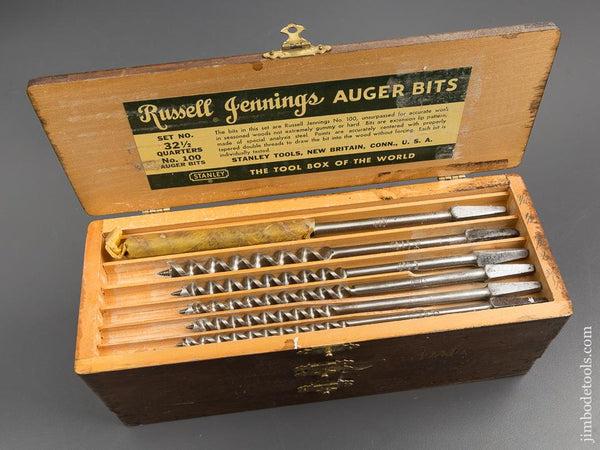 Complete Set of 13 RUSSELL JENNINGS Auger Bits in Original 3 Tiered Box -81288