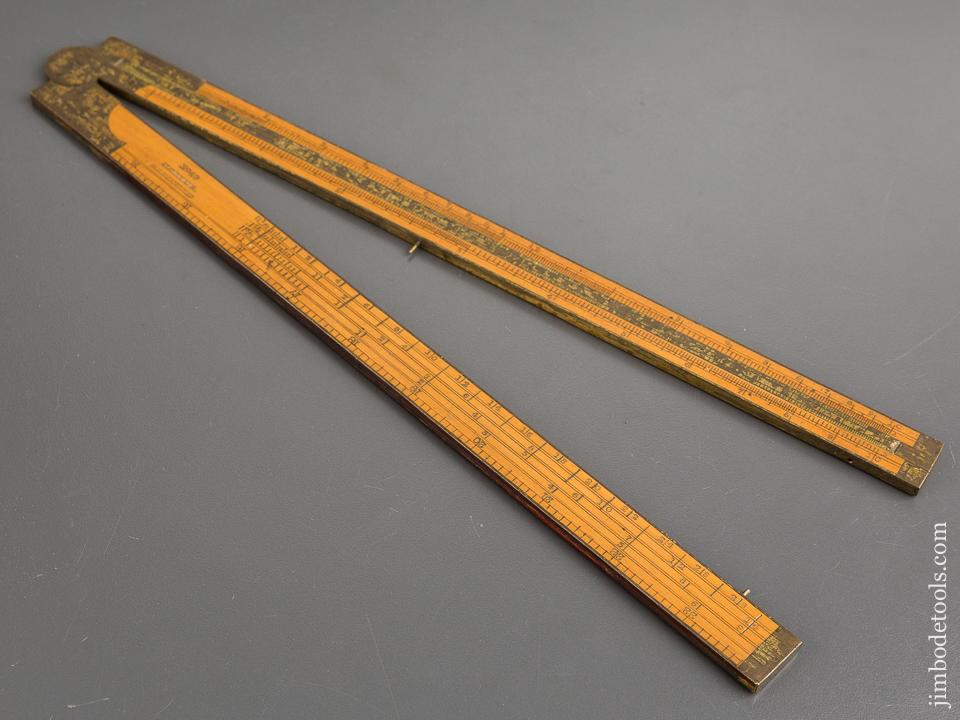 RARE! Near Mint H. CHAPIN No. 49 Boxwood and Brass Rule with Slide - 81320U