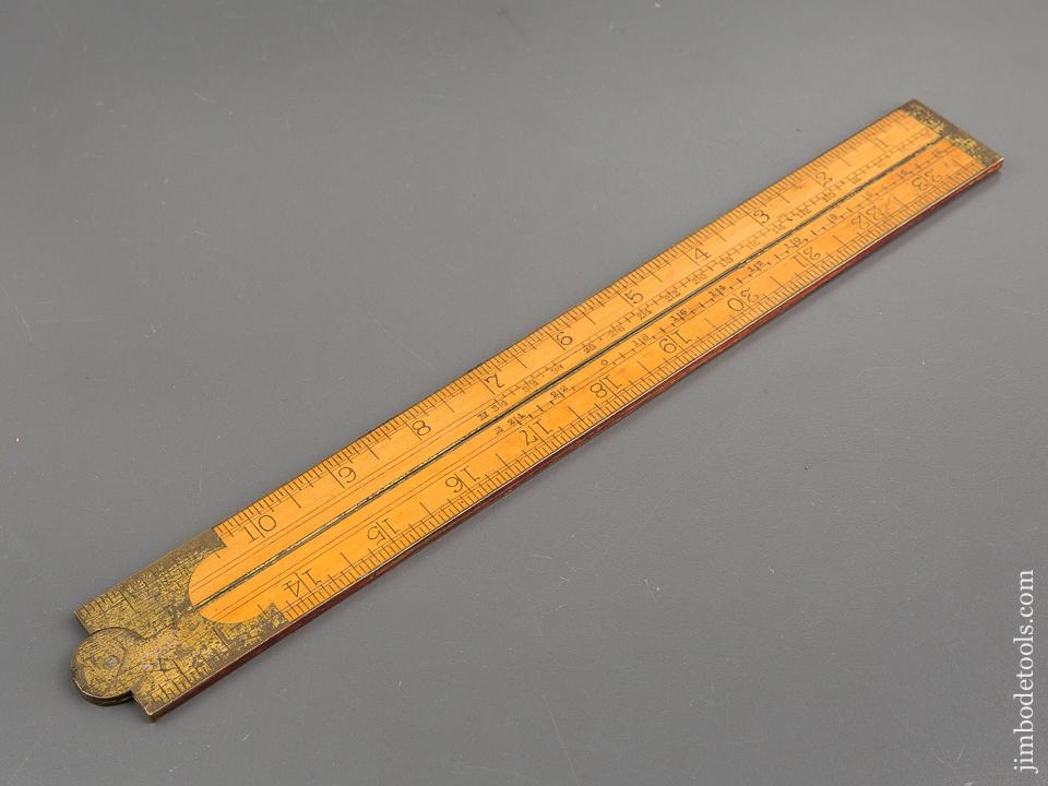 RARE! Near Mint H. CHAPIN No. 49 Boxwood and Brass Rule with Slide - 81320U
