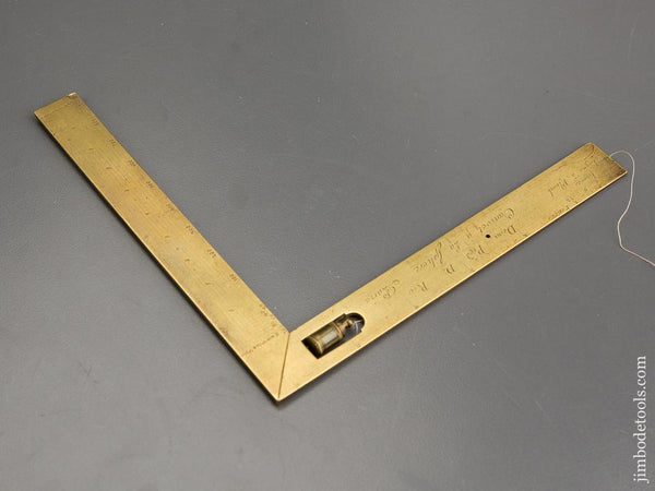 6 13/16 inch Folding Brass Square with Iron Plumb Bob by JACQUES CANIVET 1743-74 -  81338