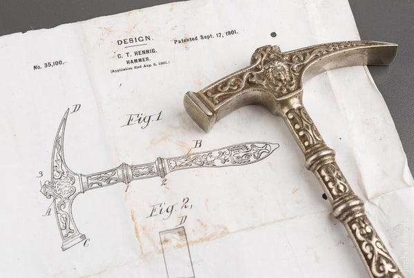 Beautiful Ornate HENNIG'S PATENT Ornamental Hammer Circa 1901 - 81392R