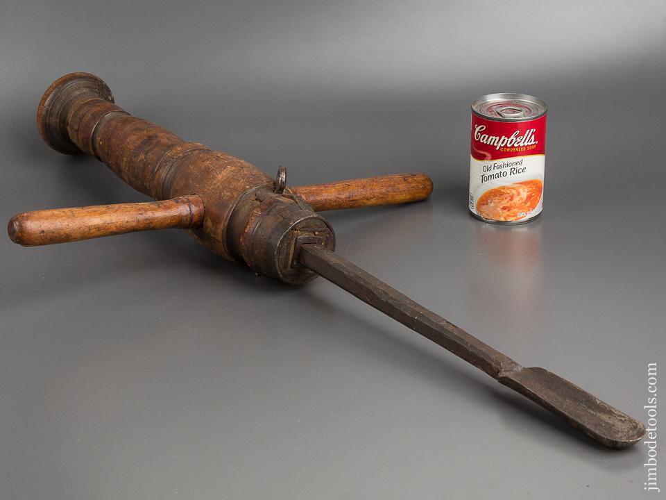 Awesome 18th Century Breast Auger with 1 2/8 inch Spoon Bit